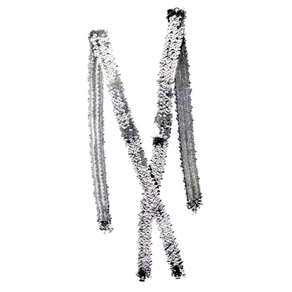 Silver Sequin Sparkly Suspenders Adjustable rave / pride / music festival